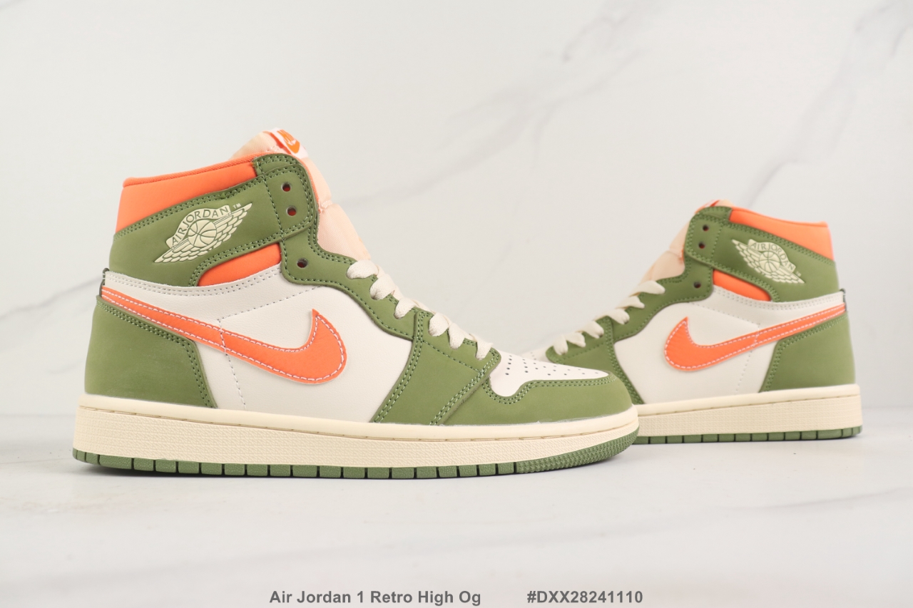 Nike Air Jordan 1 Retro High OG white green orange