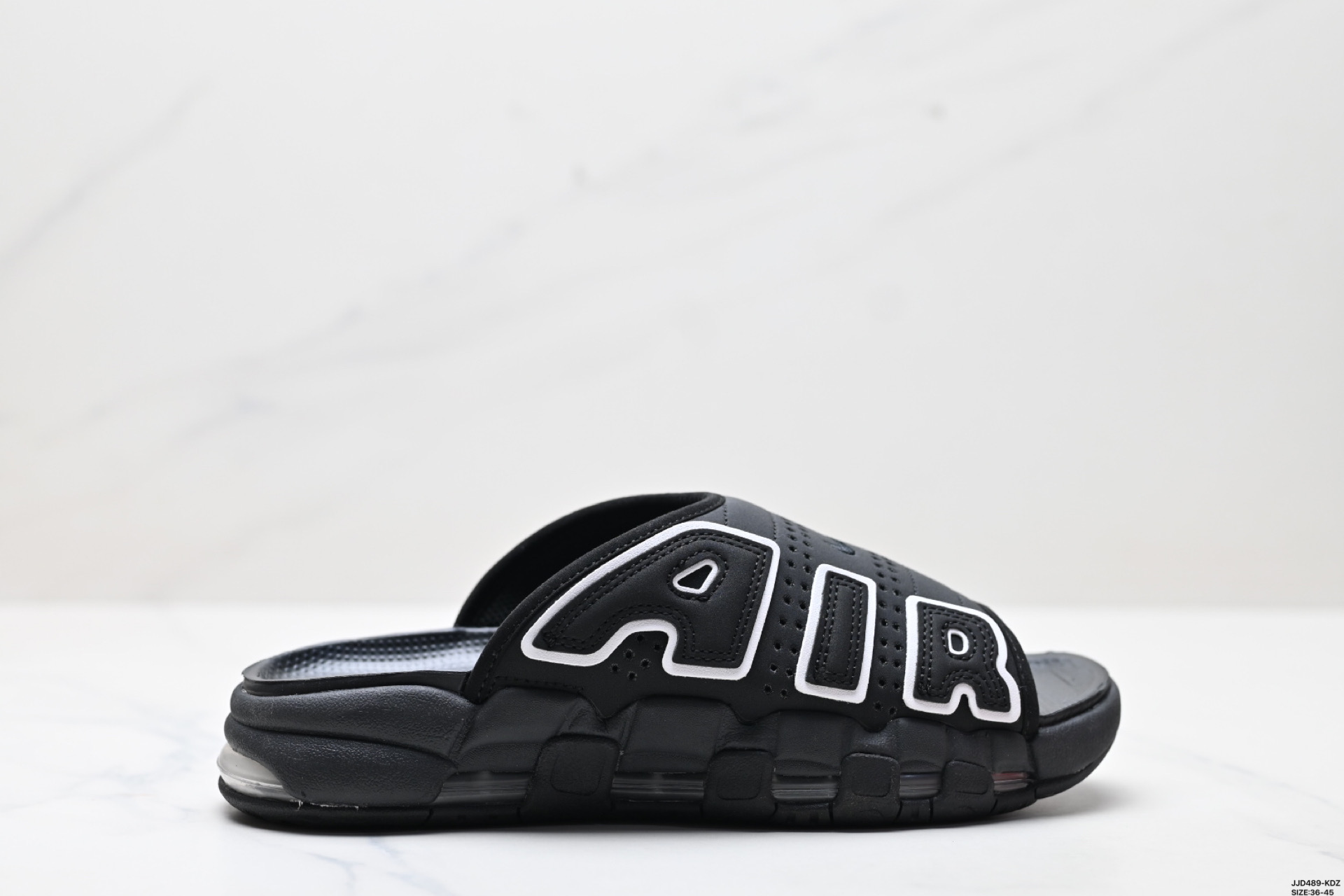Nike Air More Uptempo Slide black white