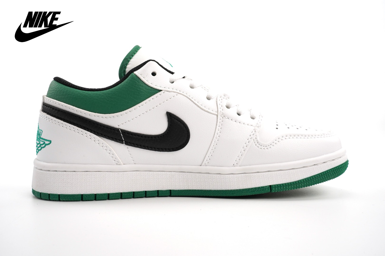 Air Jordan 1 Low OG white black green