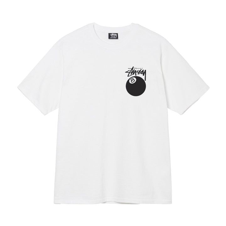 Tričko Stussy 8 ball white