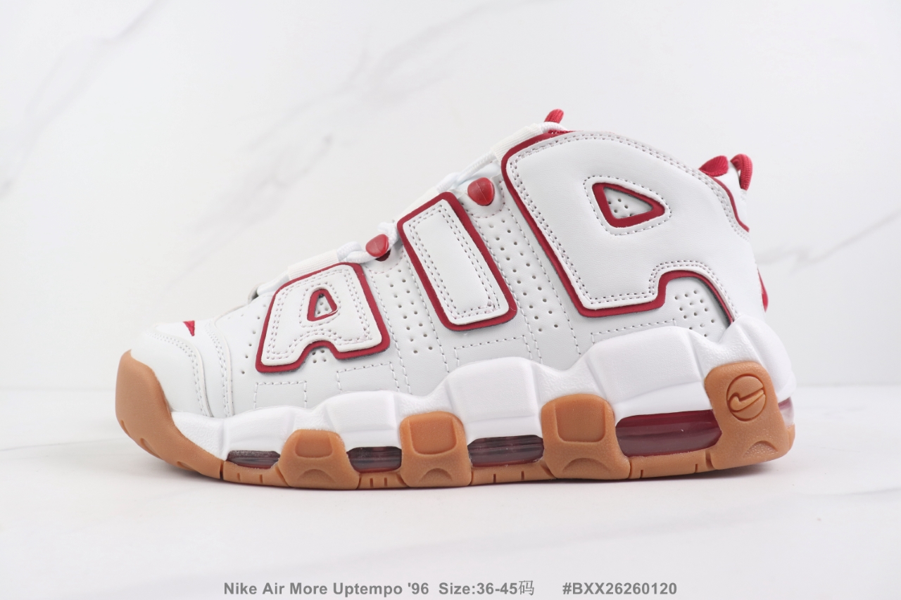 Nike Air More Uptempo "White/Team Red-Gum