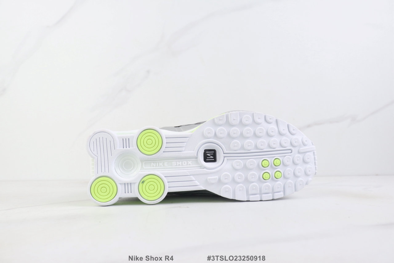 Nike Shox R4 White/Metallic Silver-Volt