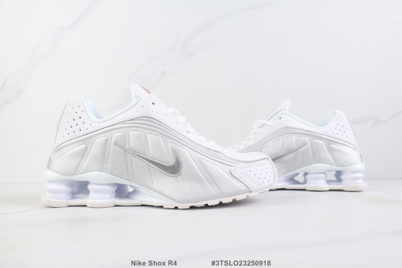 Nike Shox R4 White/Metallic Silver