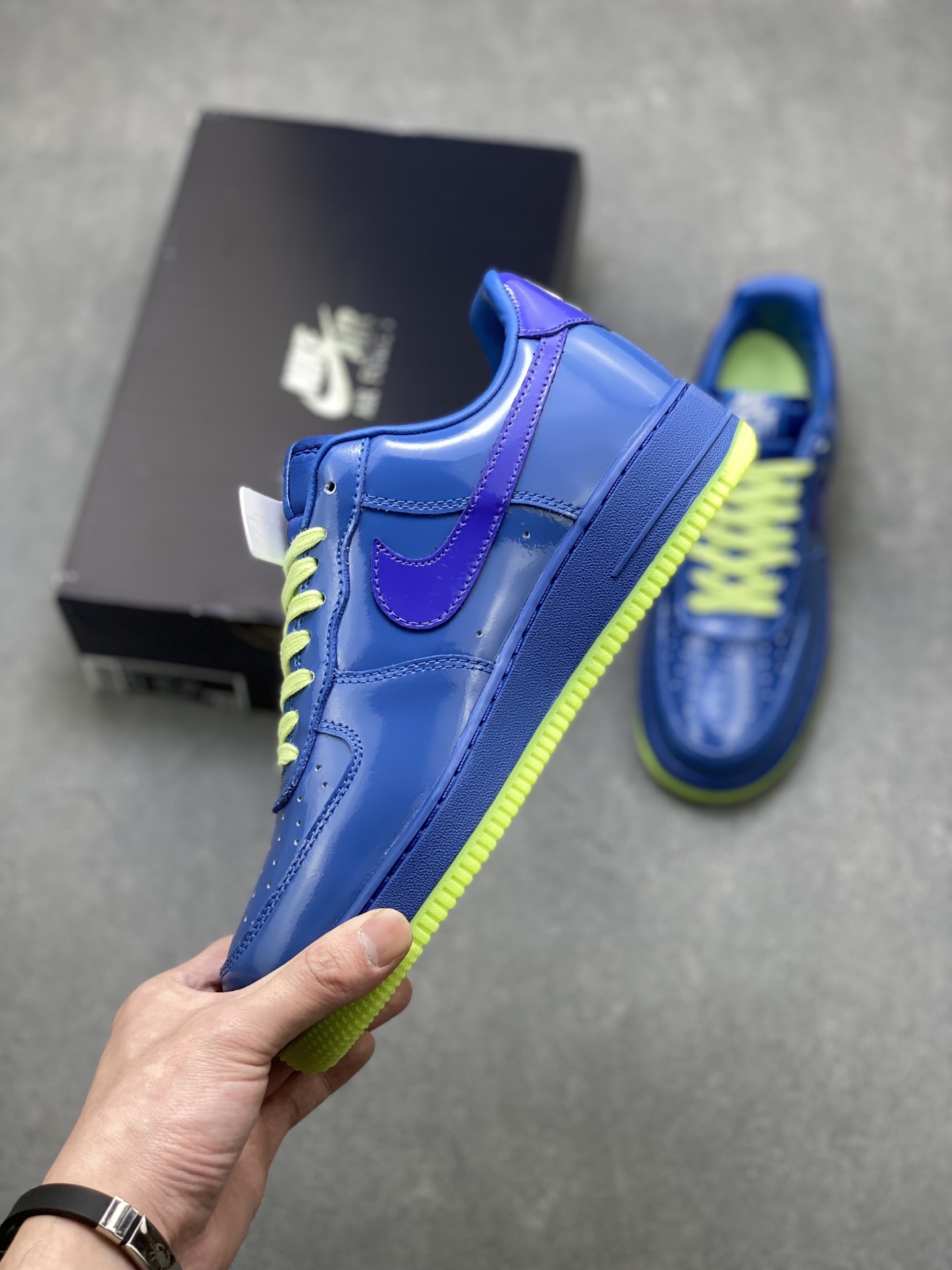 Nike Air Force 1 '07 Low Patent Blue/Volt