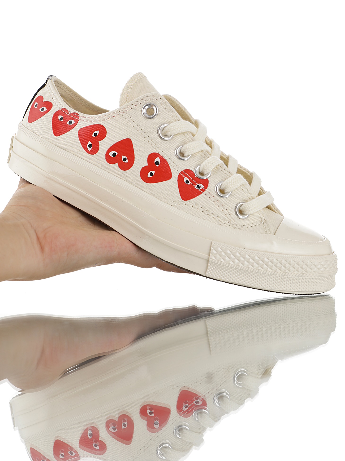 Play Comme des Garçons x Converse Multi Red Heart White low