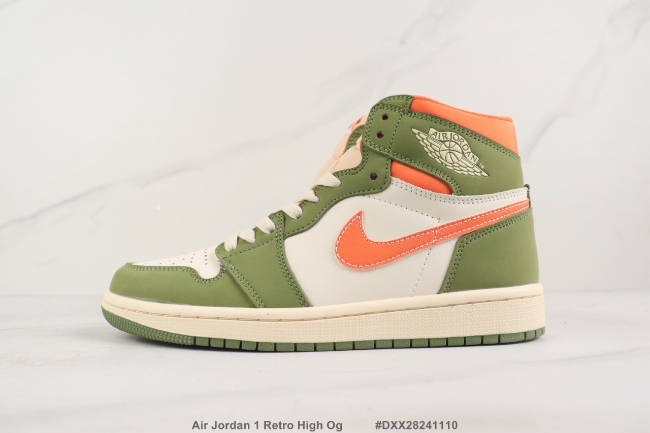 Nike Air Jordan 1 Retro High OG white green orange