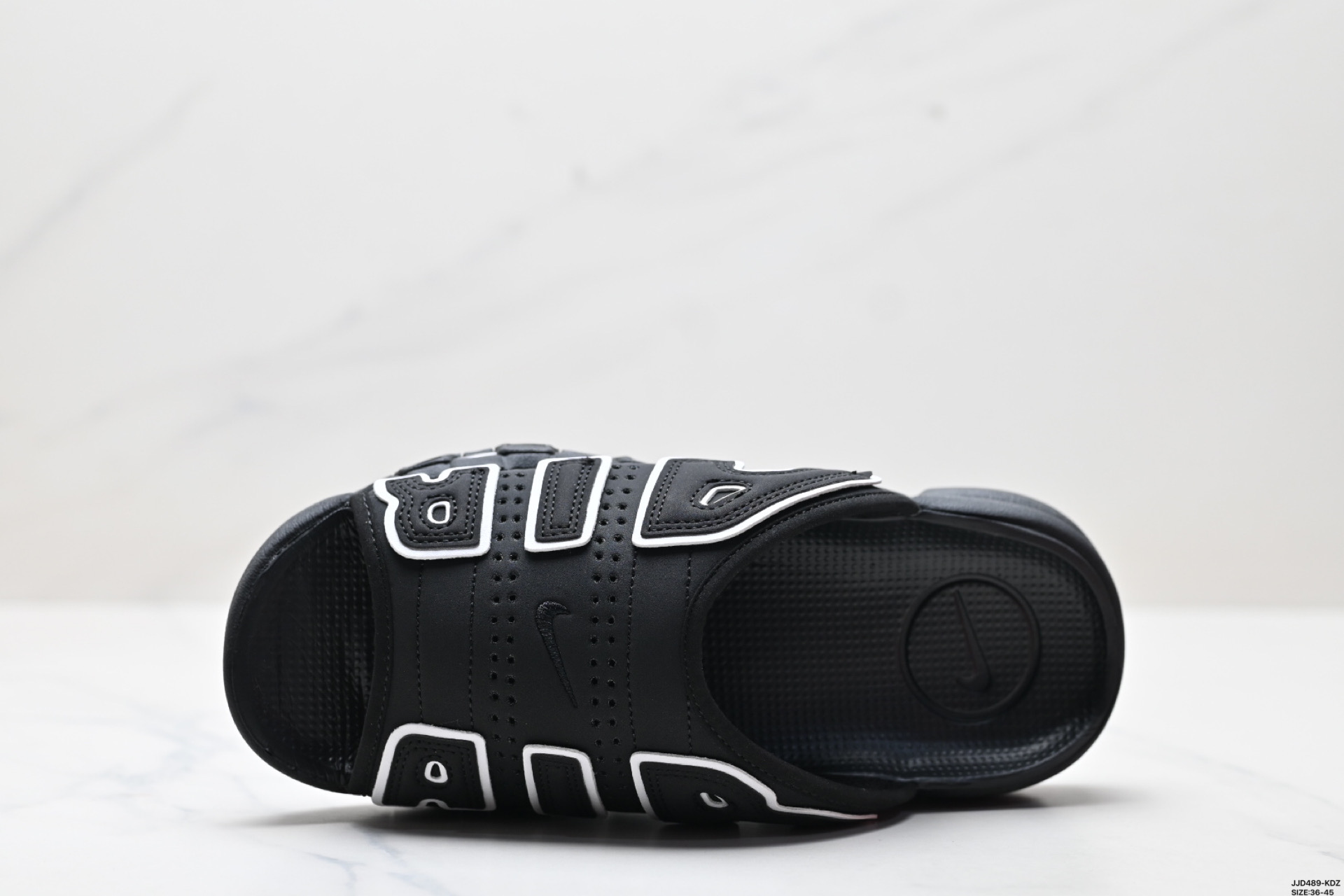 Nike Air More Uptempo Slide black white