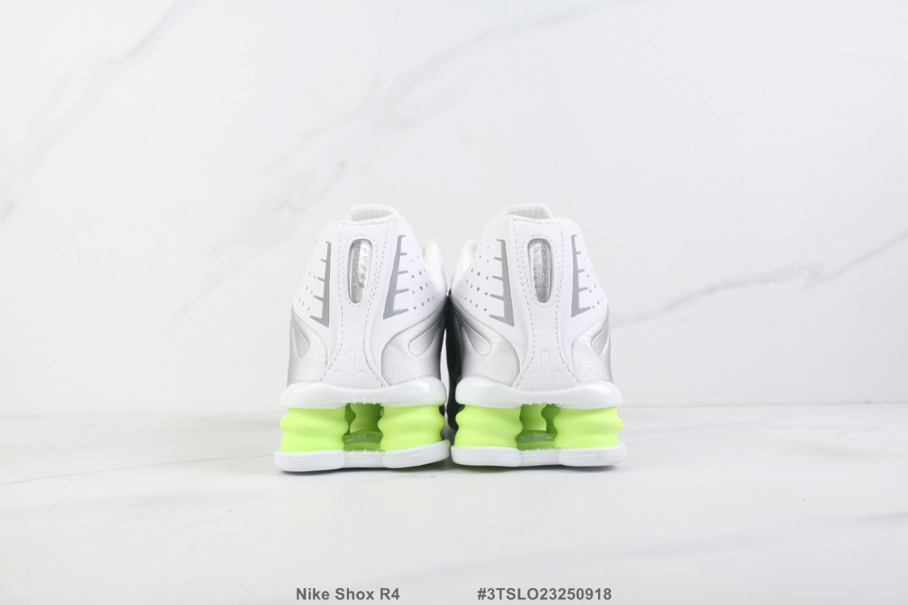 Nike Shox R4 White/Metallic Silver-Volt