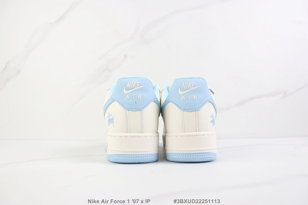 Nike Air Air Force 1 '07 x Stüssy IP Custom - Light Blue