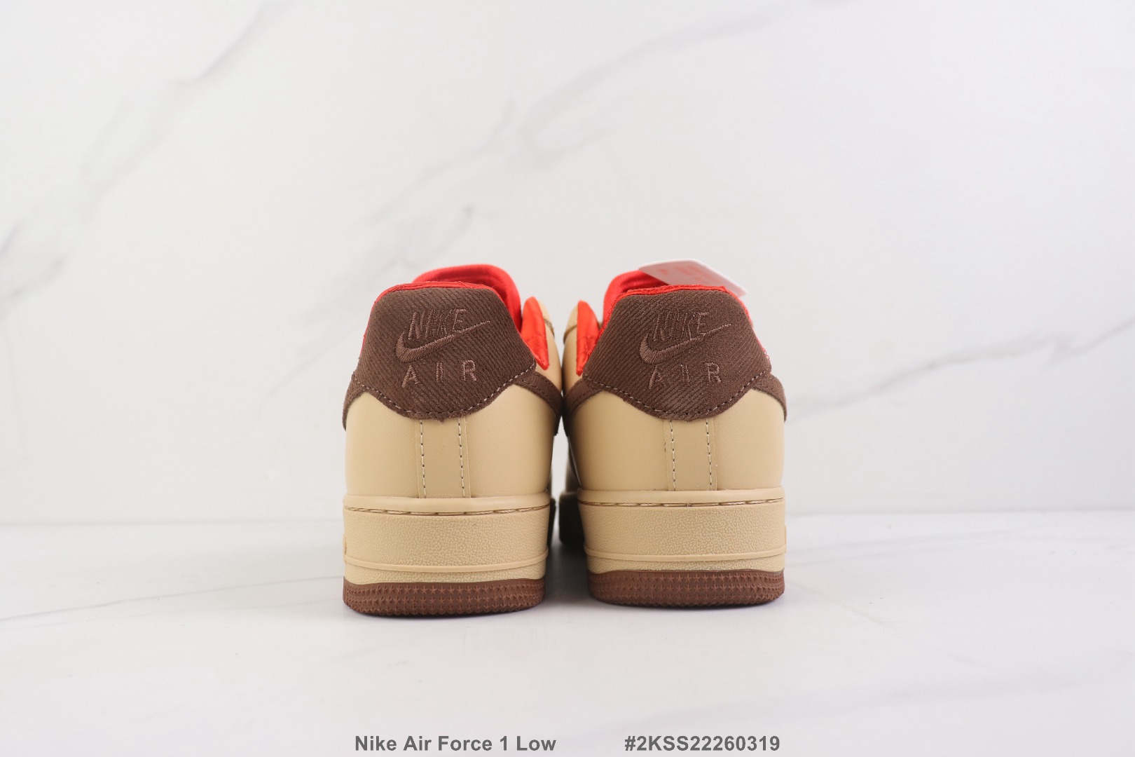 Nike Air Force 1 Low Sand & Chocolate Red