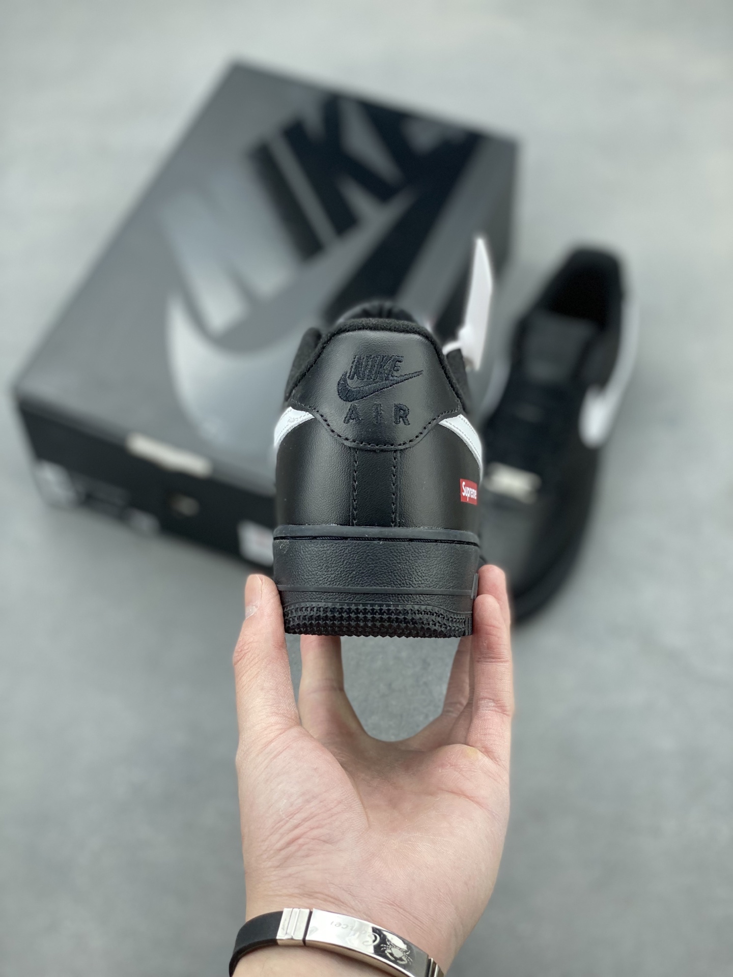 Supreme x Nike Air Force 1 Low Black/ White Swoosh