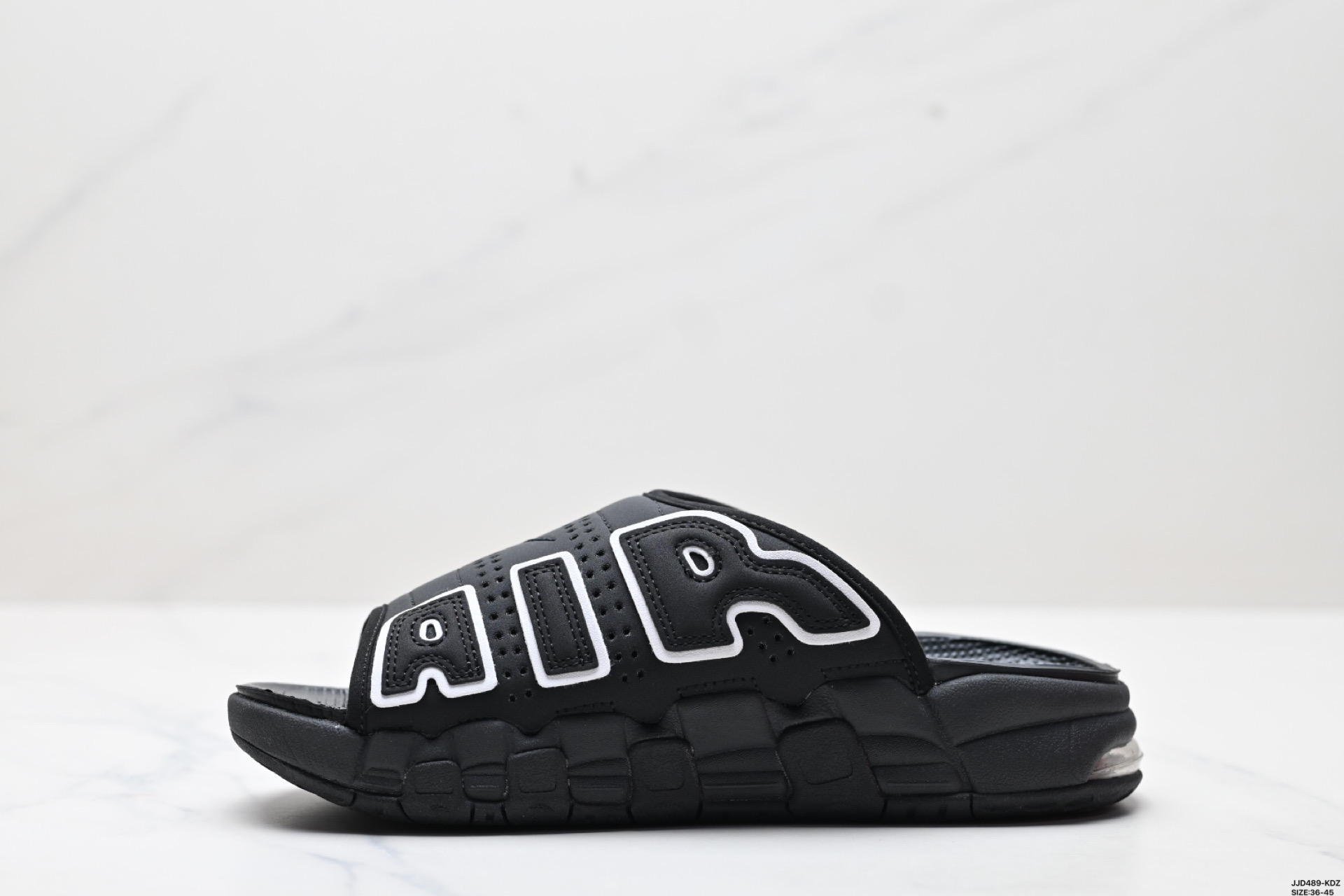 Nike Air More Uptempo Slide black white