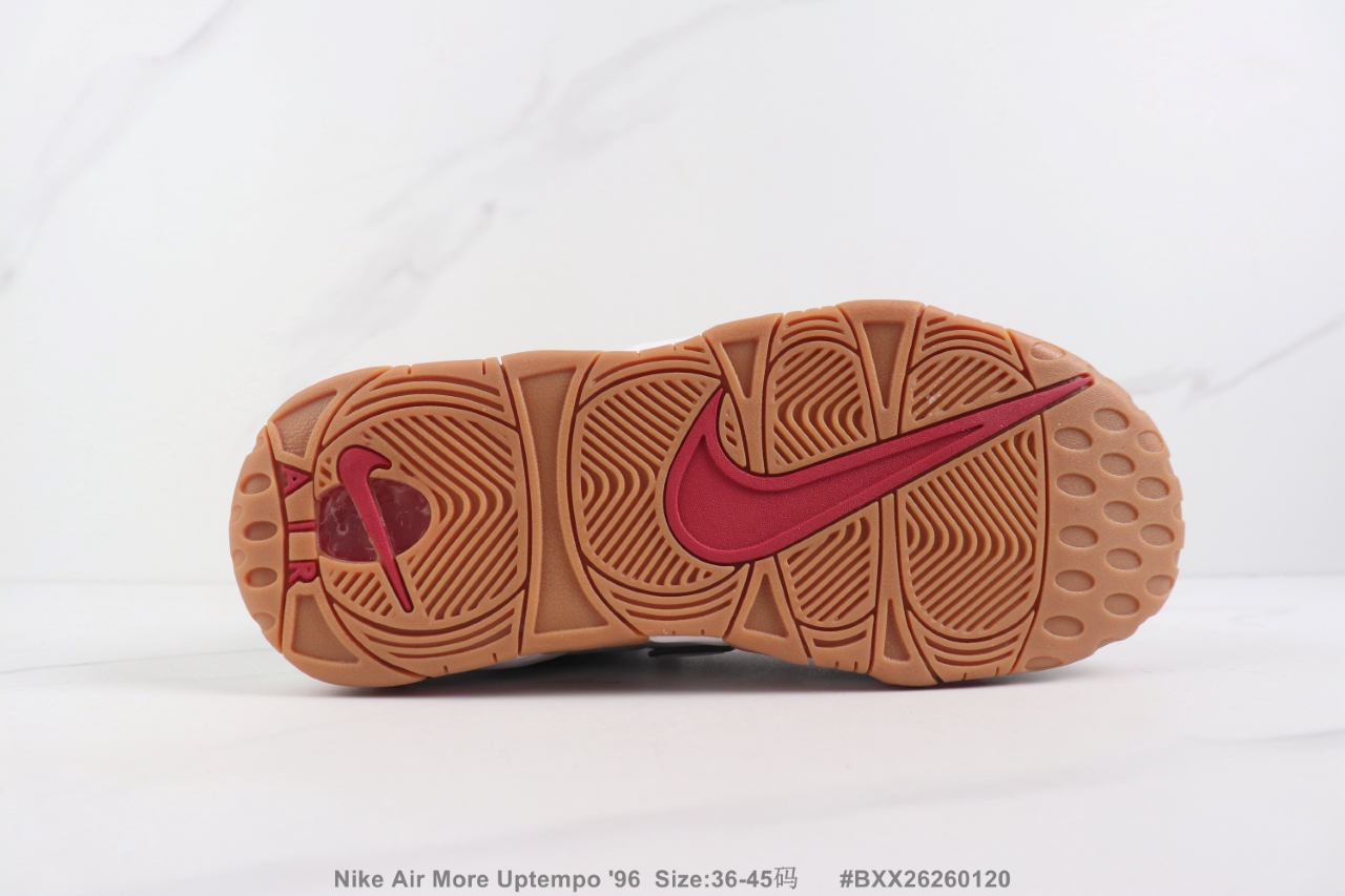 Nike Air More Uptempo "White/Team Red-Gum
