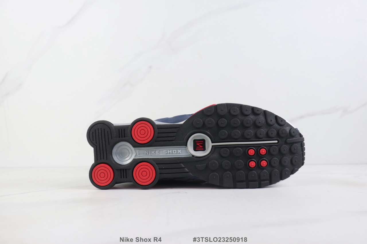 Nike Shox R4 White/Midnight Navy-Red