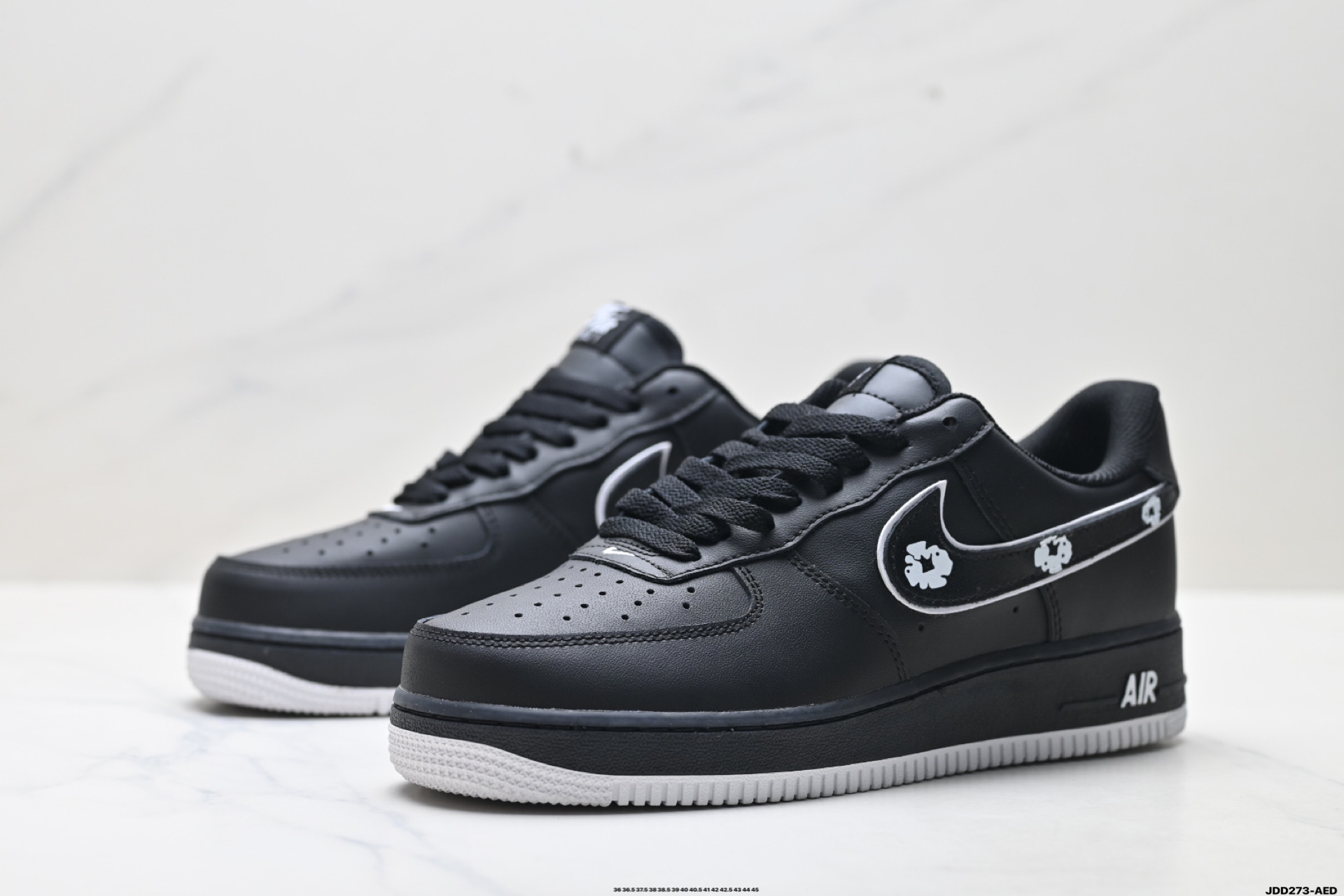 Nike Air Force 1 Low Black/White Floral Outline