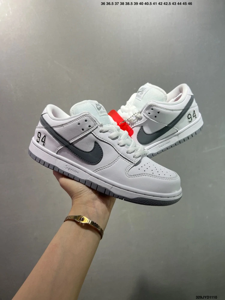 Nike SB Dunk Low x Supreme 94 White Grey
