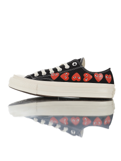 Play Comme des Garçons x Converse Multi Red Heart Black low