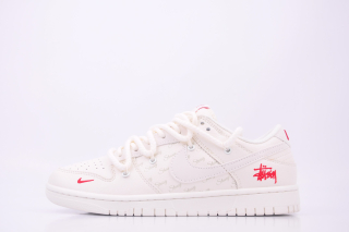 Nike Dunk Low x Stussy white red