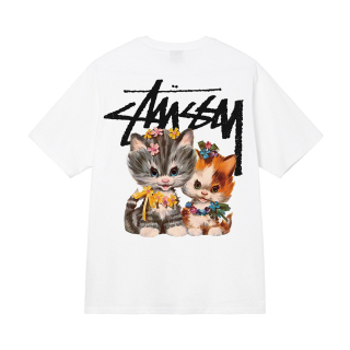 Tričko Stussy kittens white