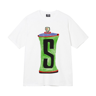 Triko Stussy spraycan white