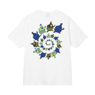 Triko Stussy Mr. Blob spiral white