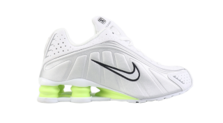 Nike Shox R4 White/Metallic Silver-Volt