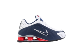 Nike Shox R4 White/Midnight Navy-Red
