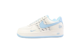 Nike Air Air Force 1 '07 x Stüssy IP Custom - Light Blue